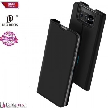 Dux Ducis dirbtinės odos atverčiamas dėklas - juodas (Asus Zenfone 7 ZS670KS/7 Pro ZS671KS)